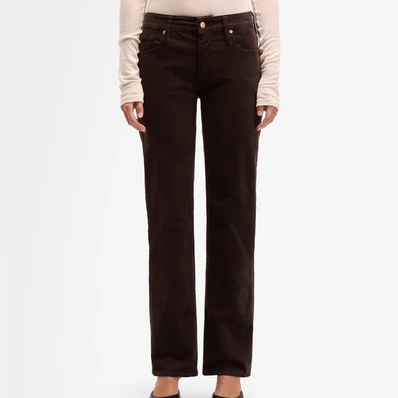 7 For All Mankind Corduroy Calie Straight Leg Pants Brown Size 25